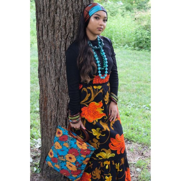 Floral Bold Tote Bag Retro Handbag Vintage Accessories - Picture 7 of 7